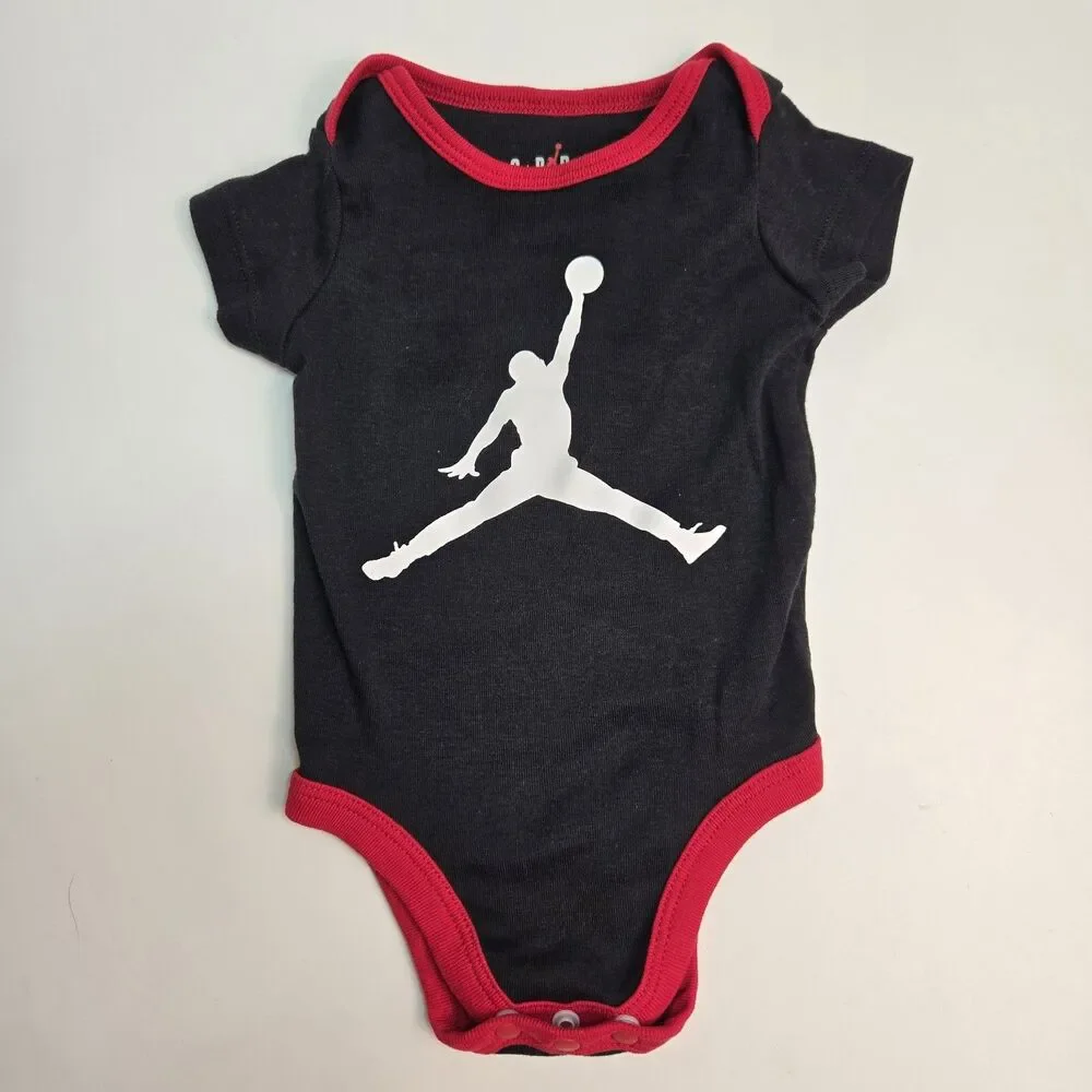 Nike Jordan Baby Bodysuit 3-Pack 6M Chicago Bulls NBA Jumpman Red Black - Picture 2 of 5